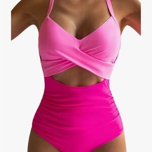 Pink women’s size large One Piece Swimsuit